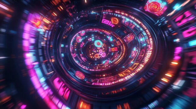 Fractal pattern slot machine with morphing symbols and vibrant colors