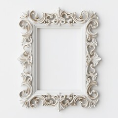 Ornate baroque-style decorative photo frame with intricate carvings on white background