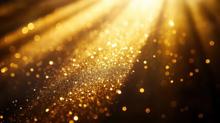 Obraz premium Golden rays of light illuminate a magical atmosphere during a serene evening event