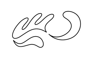 Fototapeta premium Random Shapes Organic Black Blobs. Outline 2d vector image. Sticker for social media. Backdrop.