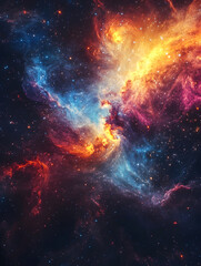 graphics of space, planets, and astronauts on a white background.