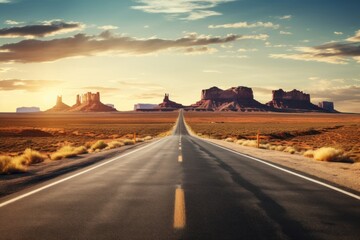 Fototapeta premium Desert road sky infrastructure.