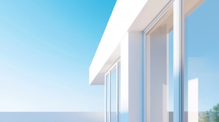 Modern Sustainable Modular House Design - Detailed Energy-Efficient Windows and Doors 3D Render Illustration
