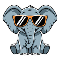 Cute Elephant Wearing Sunglasses