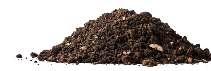 Soil, dirt pile isolated on transparent background, PNG. Clipart template 