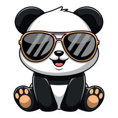 Cute Panda Wearing Sunglasses