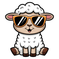 Cute Sheep Wearing Sunglasses