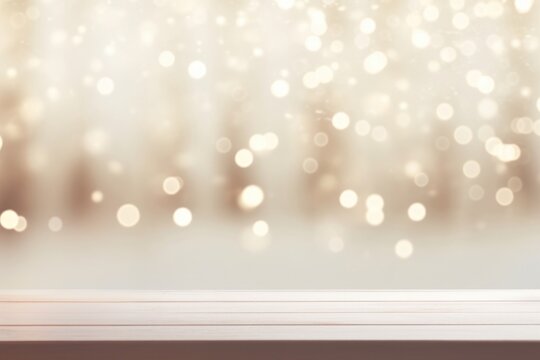 Empty white wold table backgrounds christmas abstract.