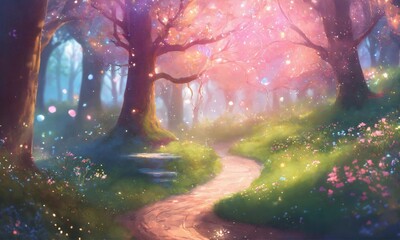 Fototapeta premium Divine landscape, AI generated