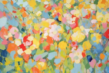 Colorful flowers pattern painting backgrounds art. © Rawpixel.com