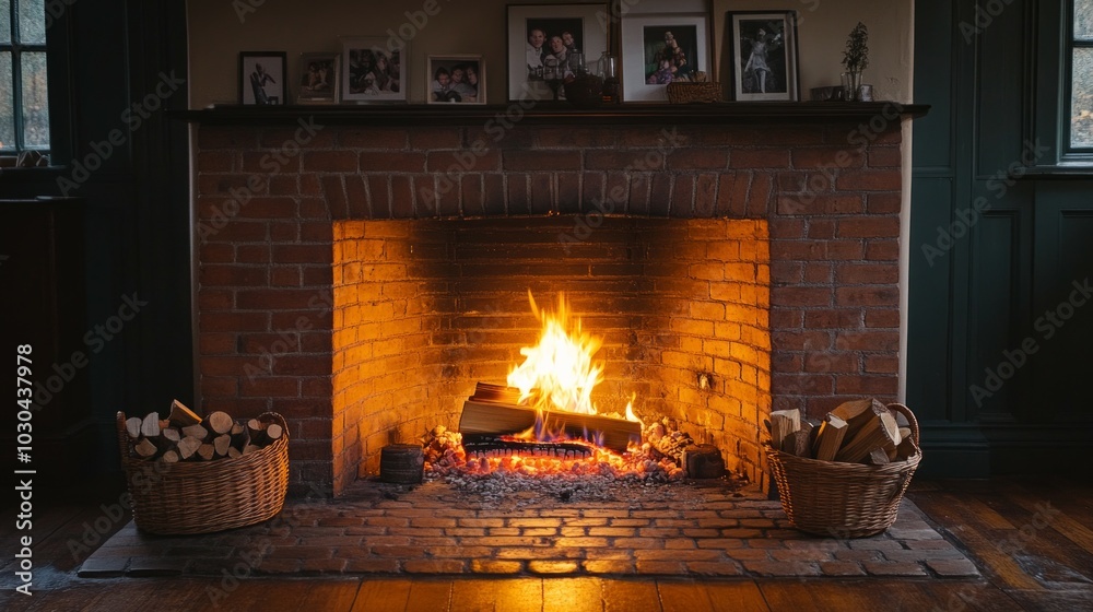 Wall mural Crackling Warmth, Cozy fireplaces