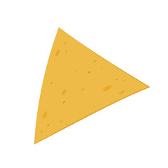 Nachos chip vector. Tortilla chips or nachos tortillas flat vector color icon.
