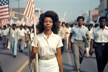 AFrican american adult woman flag.