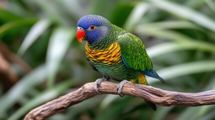 Rainbow Lorikeet Perched on a Branch