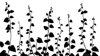 Ayahuasca vines climbing trees in Amazon rainforest clearing, vector illustration art