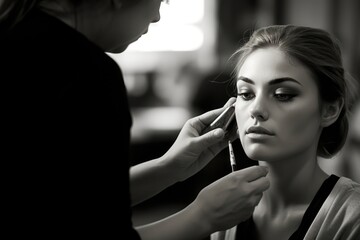 Obraz premium Adult woman togetherness monochrome.