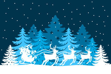 Christmas vector illustration, Christmas blue festive backgorund 