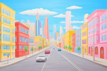 Obraz premium Cityscape painting architecture backgrounds.