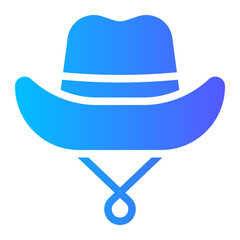 cowboy hat gradient icon