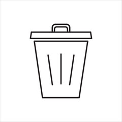 Trash can icon outline vector