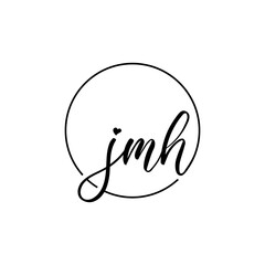 letter script jmh logo black