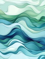 Tranquil Waves of Soft Pastel Shades in Abstract Digital Landscape