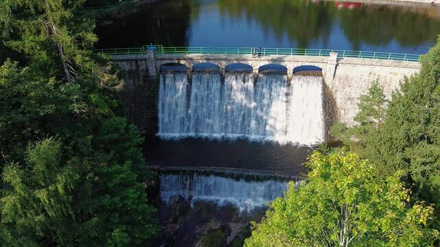 Dam on a mountain river, Karpacz, Poland