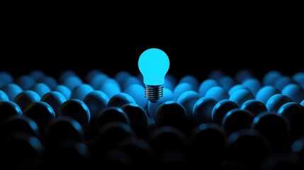 Obraz premium Bright idea glowing in the darkness, representing a startup concept, full of potential and innovation, symbolizing entrepreneurship.
