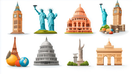 世界旅行のアイコン素材集