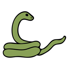 Fototapeta premium Cartoon snake. 2025 New Year. Year of the snake. Merry Christmas and Happy New Year. Red and beige vector illustration.