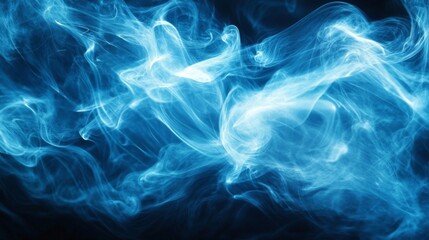 Ethereal Blue Smoke on Dark Background