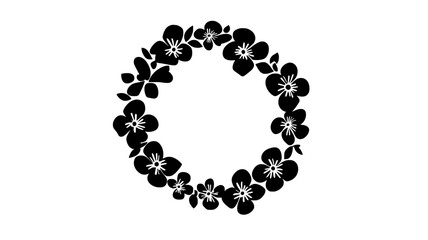 A delicate flower ring made from small flowers woven into a circular band, vector illustration art