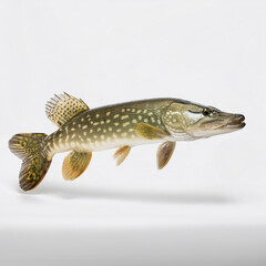 Naklejka premium poisson, aliment, isolé, brochet , frais, fruits de mer, brut, blanc, animal, pêche, sain, mer, ailette, arc-en-ciel, fraîcheur, argent, attraper, eau douce, queue, studio, repas, fond blanc, viande