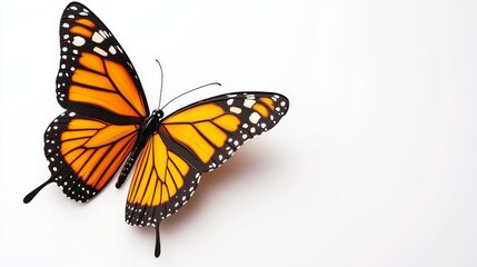 Obraz premium Monarch Butterfly Wings on White Background Nature Photography