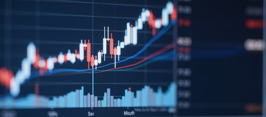 Stock chart graphic for visualizing financial trends
