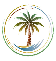 palm tree tropical locotype for your business vvector illustration isolated onwhite background