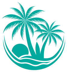 palm tree tropical locotype for your business vvector illustration isolated onwhite background
