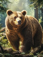 Obraz premium Grizzly Bear in Forest