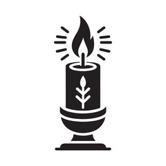 Candle light silhouette vector illustration