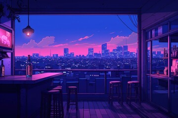 Rooftop bar architecture cityscape building.