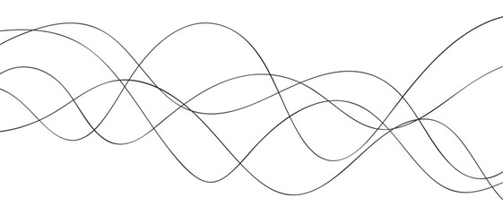 abstract simple geometric black single thin wavy lines art can be used background.