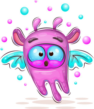 recommend clip art: Cute cartoon flying monster. Cute cartoon flying monster. Positive and unique design.