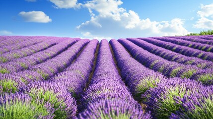 Serene Lavender Field Landscape for Wellness and Summer Vacation Generative AI