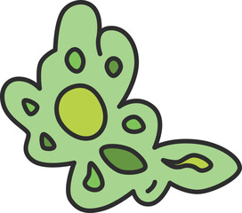 カラー微生物単品アイコン　アメーバ