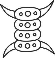 線画微生物単品アイコン　イカダモ