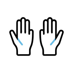 Obraz premium Icon of a pair of medical gloves, essential for hygiene and protection in healthcare