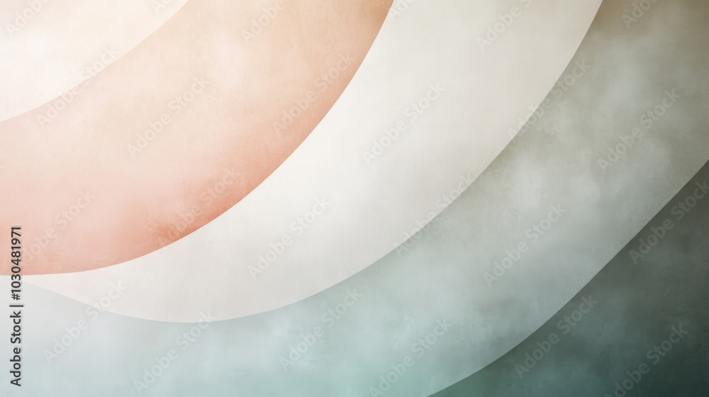 Aufkleber Soft Abstract Curves in Gentle Color Palette
