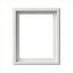 Obraz premium A simple, empty white picture frame on a plain background, ready to display artwork or photos.