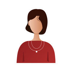 Faceless female avatar on isolated background. Vector illustration. EPS 10.
