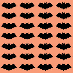 BLACK HALLOWEEN BATS ON VIBRANT COLORED BACKGROUND PATTERN TEXTURE WALLART